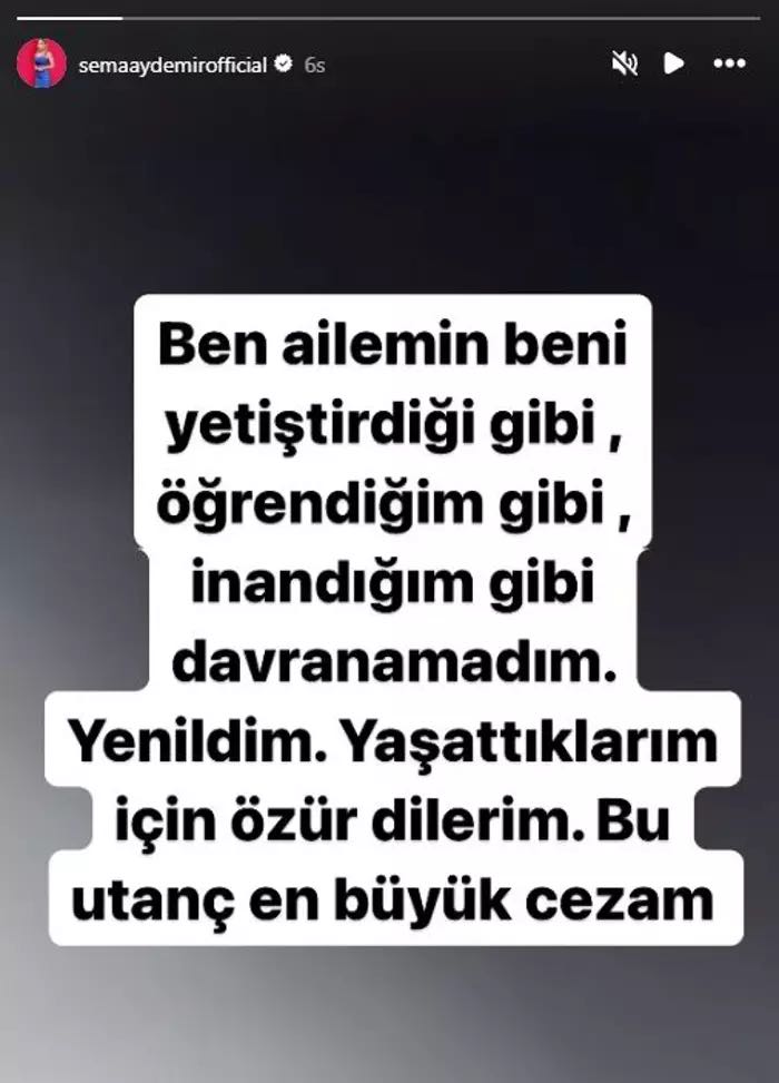 survivor 2024 all star da pinar saka yi dovdugu icin diskalifiye olan sema aydemir den dikkat ceken paylasim